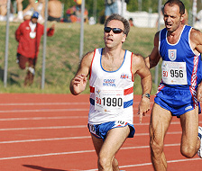 My athlete Mike during his 1500m race - he ran a massive 8 second PB - I was prouder than his mum!