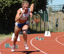 The start of the 400m heat - I'm in Lane 8 so plan was to go out quite hard and then decide what I needed to do at 250m