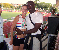 Greg and I just before the 400m medal ceremony - can't stop smiling - job done!