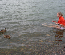 Post 800m race recovery ice bath.... and feeding the ducks with NutriGrain - I think they swam with renewed energy afterwards